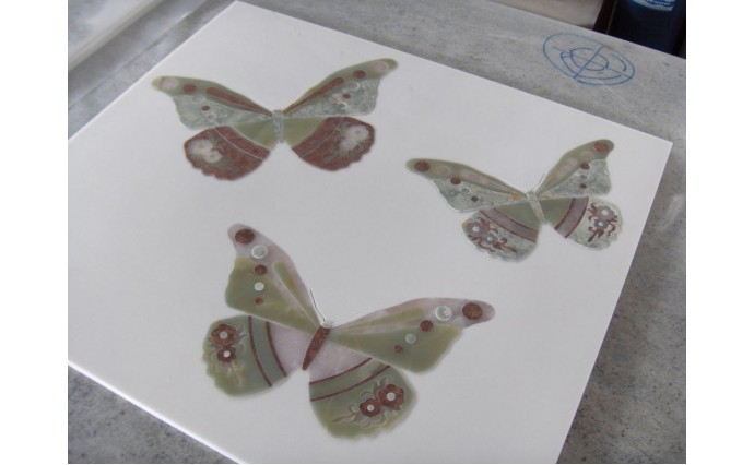 Розетки и мозаики из мрамора - Бабочки из Оникса