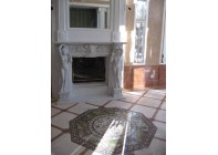 Мозаичный мраморный пол с использованием наборной розетки